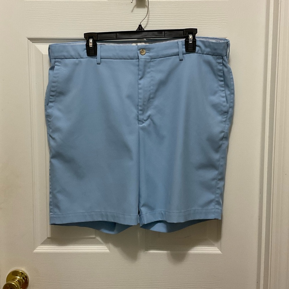 Peter Millar Crown Sport Performance Golf Shorts Mens 38 Light Blue Polyester 9”